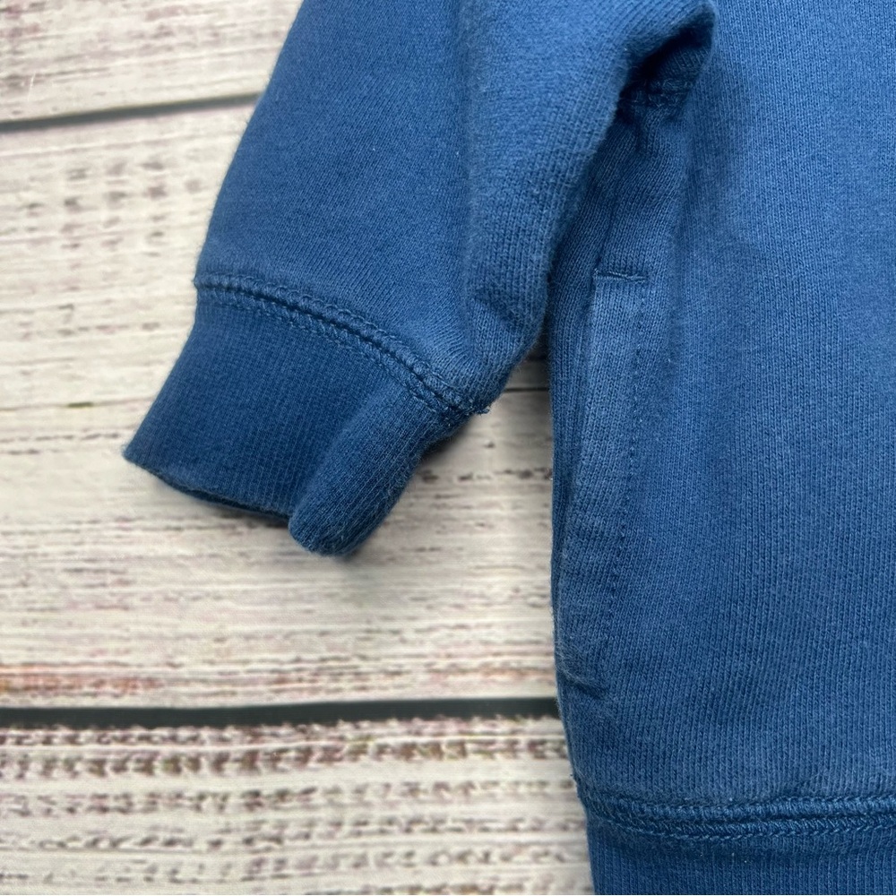 Gymboree 6-12 Months Boys Blue Train Hooded Sweatshirt‎ - Picture 4 of 7